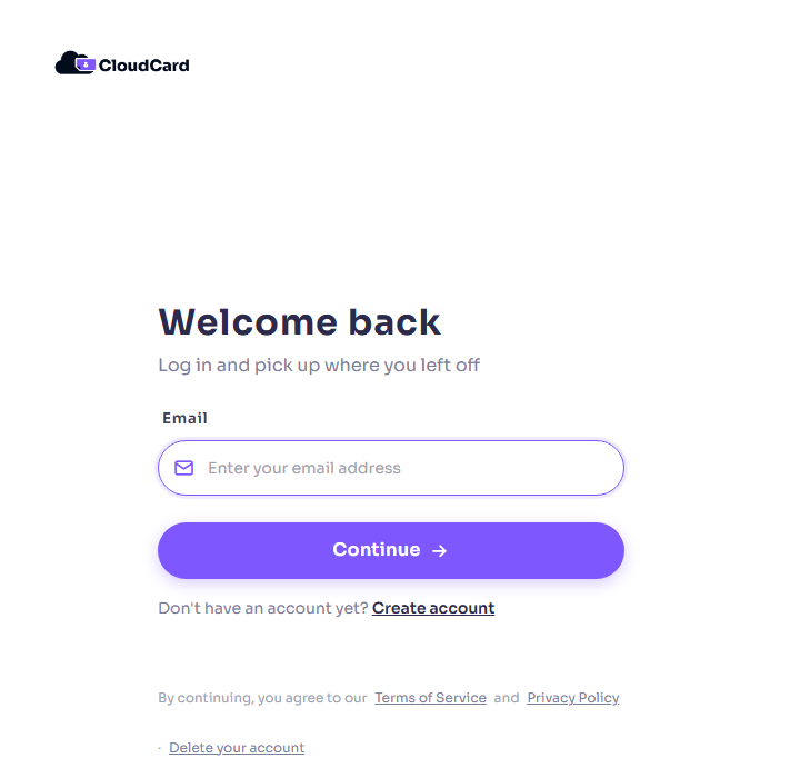 The first sign-in screen asking for your email