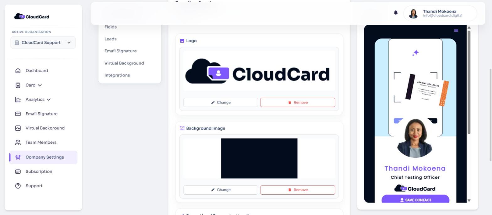The Branding Assets section