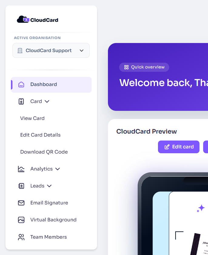 Download QR Code in the sidebar