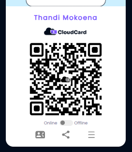 The QR code screen with the Online and Offline switch