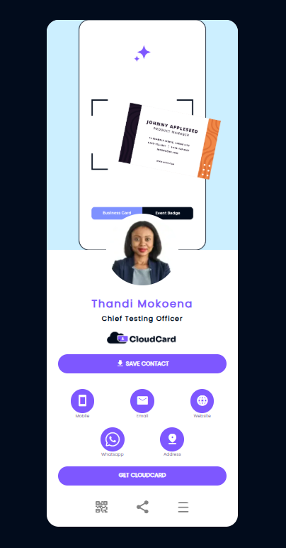 A card with a call-to-action button